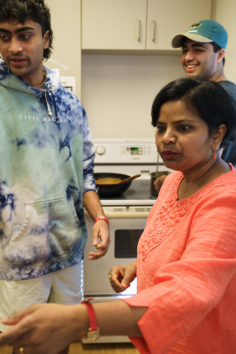 For Ayush Gaur (in baseball cap), cooking helped him better understand the culture of India. 