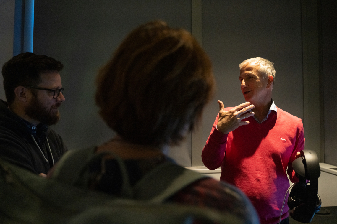 Forte speaking to guests at Antiquity and AI event