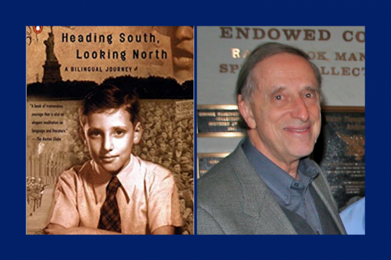 "Heading South, Looking North" book cover and Arial Dorfman