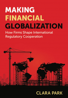 Graphic red color design of book jacket for "Making Financial Globalization" 