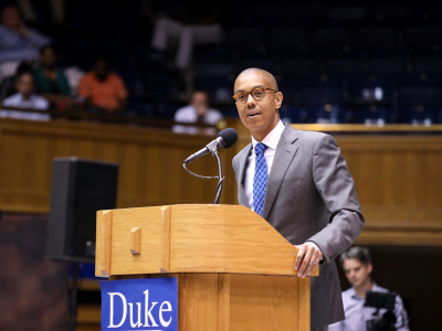 Gary Bennett at Duke podium