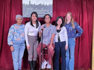 group of students at Mount Sinai Schiller Lab at Broadway Comedy Club after a show