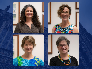 four headshots of teaching award winners