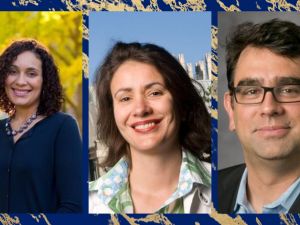 Collage with the headshots of Hedy Lee, M. Giovanna Merli, and Marcos Rangel