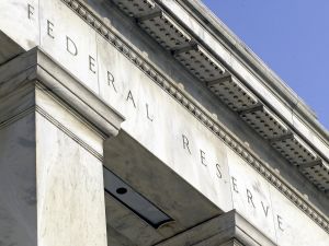 A closeup of the Marriner S. Eccles Federal Reserve Board building built in 1937. (Courtesy of the Federal Reserve)