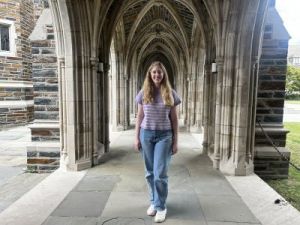 Lily Egol standing on Duke's campus