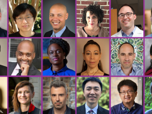 Collection of headshots of newly tenured faculty in a grid of 18 photos