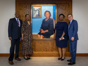 President Price with family of late Wilhelmina Reuben-Cooke