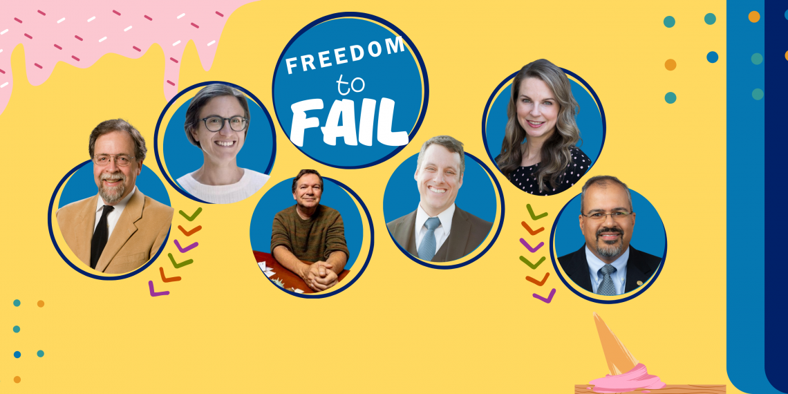 group of six faculty part of "Freedom to Fail" series