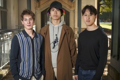 From left to right: Undergraduate math students Paul Rosu, Jack Qian and Matthew Chen.