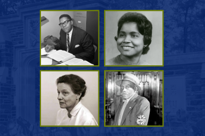 Collage of four black and white images of Distinguished Professorships namesakes