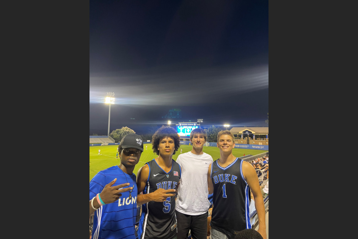 Drew with friends at Duke soccer game